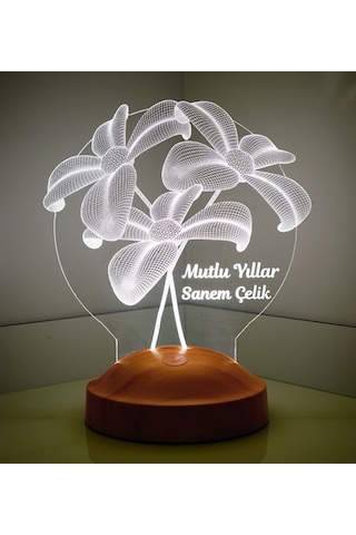 3D Led Lamba Yeni Yıl Hediyesi Çiçek Buketi Led Lamba
