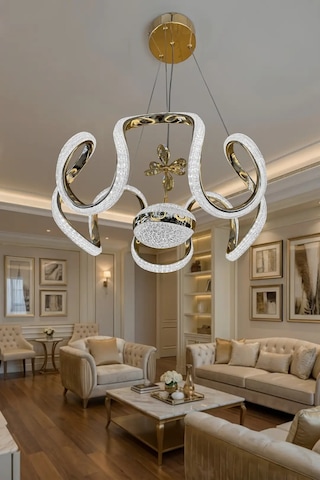 Arya Modern Eliza Top Simli Silikon Sarkıt Led Avize Renkli