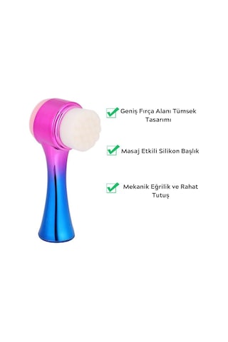 Çift İşlevli Renkli Cilt Yüz Temizleme Fırçası Peeling Masaj Etkili Gözenek Temizleyici Alet