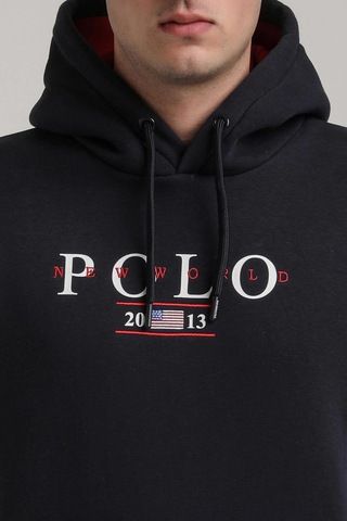 Kapüşonlu Lacivert Slim Fit Full-zip Sweatshirt 24fwm64073 Lacivert