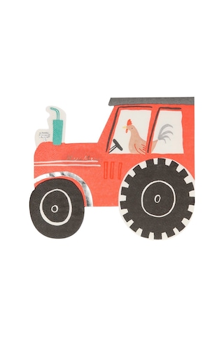 Meri Meri - On The Farm Tractor Napkins - Traktör Peçete - 16'lı
