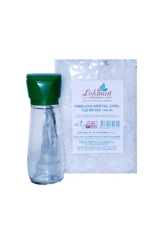 Lokman Tuz Karabiber Değirmeni Yeşil + Himalaya Çakıl Tuzu Beyaz 250 G