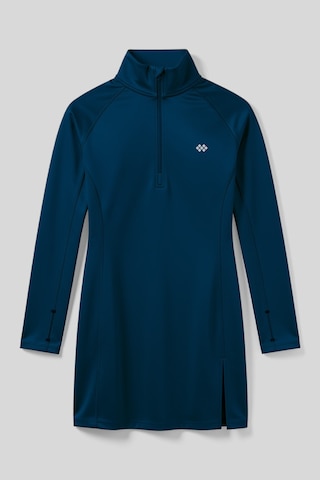 Tommylıfe İndigo Yarım Fermuarlı Dik Yaka Standart Kalıp Kadın Sporcu Tunik - 97309
