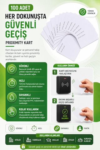 Personel Kartı Proximity 125khz -100 Adet