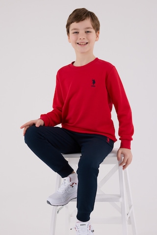 U.S. Polo Assn. Lisanslı Erkek Çocuk Alt Üst 2 Parça Eşofman Takımı Us2208 Kırmızı