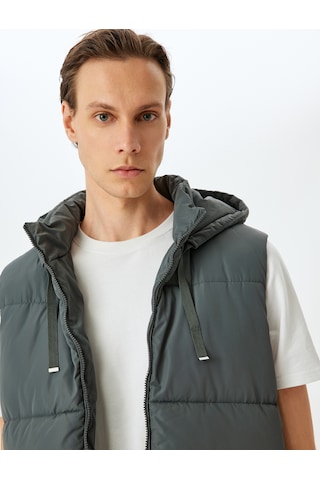 Koton Şişme Yelek Slim Fit Fermuarlı Antrasit 5wam20042hw Antrasit