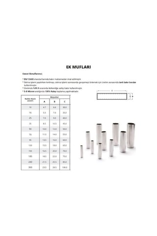 Ek Muf Kablo Birleştirici 16-25-35-50-70-95-120-150-185-...