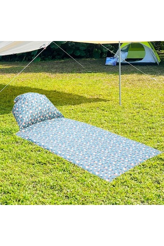 Homyl Baş Destekli Piknik Örtüsü Çim Yürüyüşü İçin Mavi 85x210cm Mavi