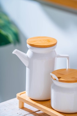 Acar Pamira Bambu Standlı Yağlık & Baharatlık Seti