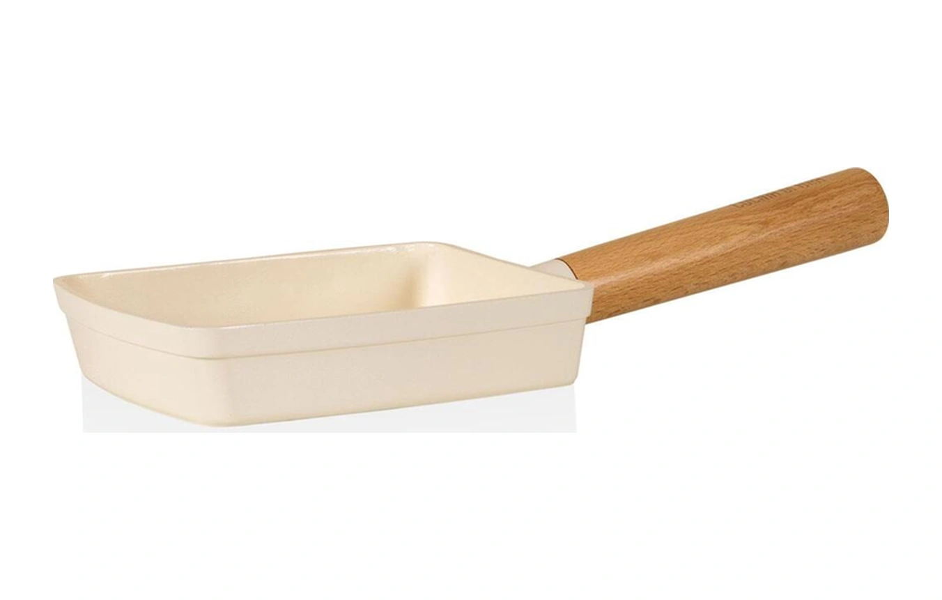 The Mia Cucina Tava 14x9 Cm Seramik Kaplama Sos Tavası İndüksiyonlu Ocaklara Uyumlu Krem