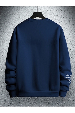 Startmore Lacivert Unisex Kadın/erkek Never Renkli Oversize Bisiklet Yaka Pamuklu