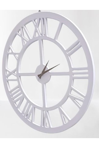 1448bng90271hobi Adn Dekoratif Duvar Saat Ahşap Mdf Cnc Kesim Beyaz Renk Model El Yapım Beyaz
