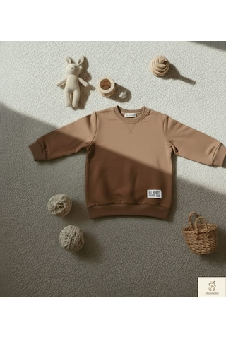 Minibohe Erkek Çocuk Sweatshirt Kahve Kahverengi