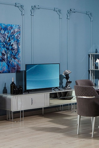 Modalife Veyron 197x45 Kapaklı + Çekmeceli TV Ünitesi Gri
