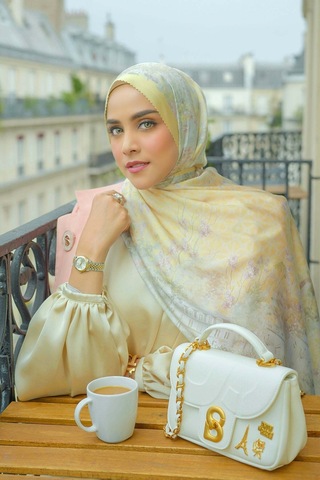 Buttonscarves Parisian Saten Şal - Citron Sarı