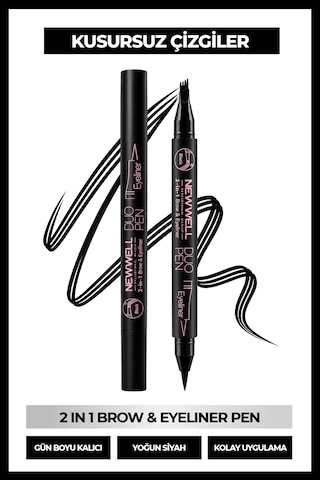 Duo Pen 2-in-1 Brow & Eyeliner Black 01 2 Ml 0