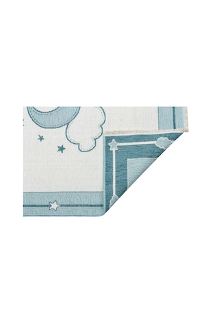 Eko Halı Noa Baby Nb 01 Blue Yıkanabilir Çift Taraflı Yumuşak Dokulu İnce Çocuk-bebek Odası Halısı Mavi Beyaz