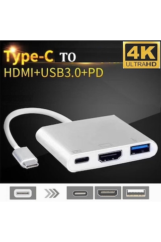 Type-c Hdmi Görüntü Aktarıcı , 4k Hdr Destekli Hdmı Çıkışı, Apple Uyumlu iPhone Apple Uyumlu iPad Apple Uyumlu MacBook İçin