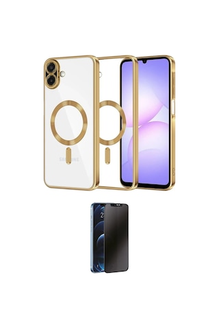 Cep 20-26 Samsung Uyumlu Galaxy A07 4g Kılıf Nova Işık Özel Seri İkili Koruma Seti Najmaddin Titan Gri