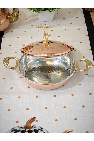 Modabakır Bakır Kapaklı Tava 16 Cm Model:6465565689r Bakır