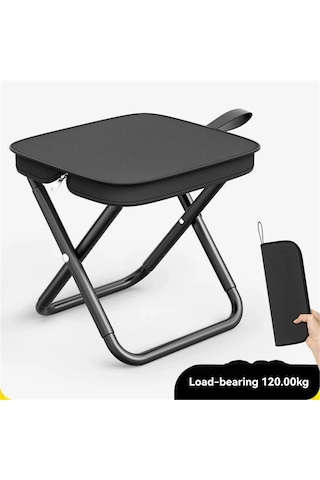 Moveevo Siyah Dış Mekan Katlanabilir Sandalye - Taşınabilir X-şekilli Desteği, Kamp-fishing İçin Hafif Makineli Oturak Siyah