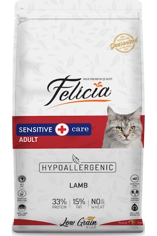 Felicia Hypoallergenic Düşük Tahıllı Kuzu Etli Yetişkin Kedi Maması 12 KG Felicia Hypoallergenic Düşük Tahıllı Kuzu Etli Yetişkin Kedi Maması 12 KG
