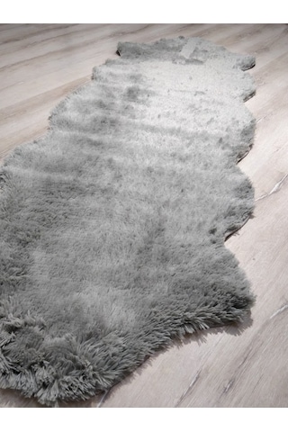 Yamalı Home Tavşan Tüyü Gri Post Halı 70 x 200 Cm