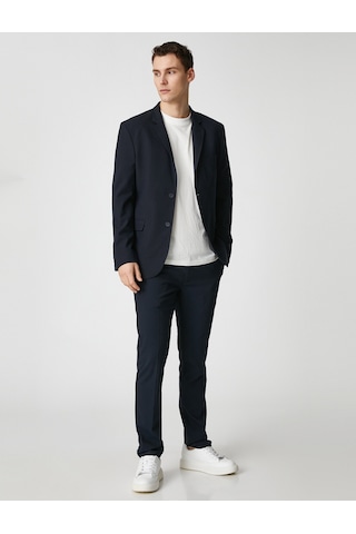 Koton Basic Blazer Ceket Düğmeli Cep Detaylı Lacivert 3wam50026hw 3WAM50026HW704 Lacivert