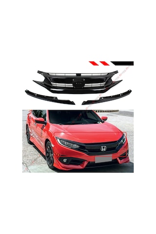 Honda Civic Fc5 Rs Ön Panjur ve Far Kaşları Siyah