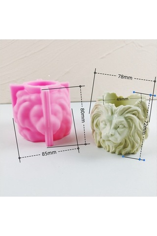 Ulzyvf Silikon Silikon Silikon Reçine Mum Kalıp Kalıp Kalıp Ev Dekorasyonu Çimento Beton Başlı Aslan Aslan Aslan Alçı 3d Uq