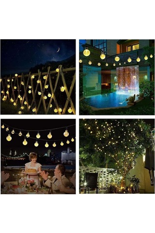 Xindoker Sarı Led Edison Toplu Bahçe Işık Zinciri - Dış Mekan Su Geçirmez Aydınlatma