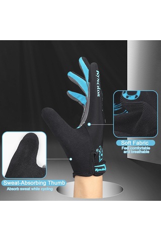 Ranyeek Bisiklet Eldiveni: Dokunmatik Uyumlu, Ter Emici, Nefes Alabilir, Unisex Tasarım Siyah, M Siyah