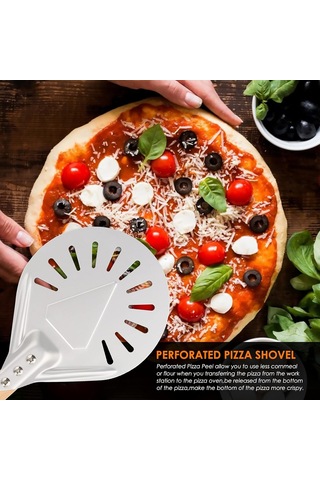 Çıkarılabilir Tek Parça Ahşap Saplı Delikli Yuvarlak Spatula Diğer