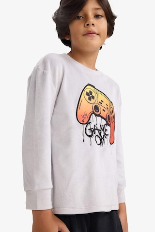 Defacto Erkek Çocuk Pijama Takımı Kadife Baskılı Uzun Kollu Üst Uzun Alt F0878a825wnar138 Antrasit-ar138