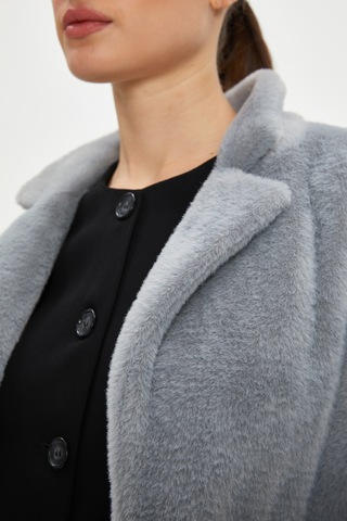 Kadın Oversize Kürk Kaban - Yumuşak Dokulu, Şık Ve Modern Tasarım - Günlük Ve Özel Kullanım İçin İdeal Gri