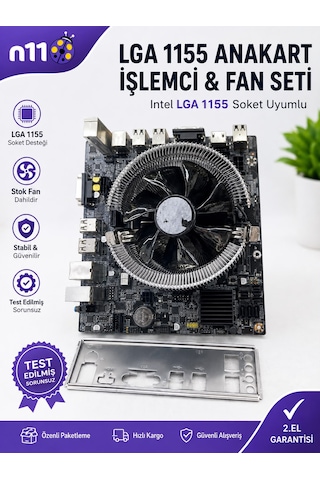 Intel Core İ5-3470 İşlemci + İzoly H61 M.2 Anakart + İşlemci Fanı Seti 1155 Pin