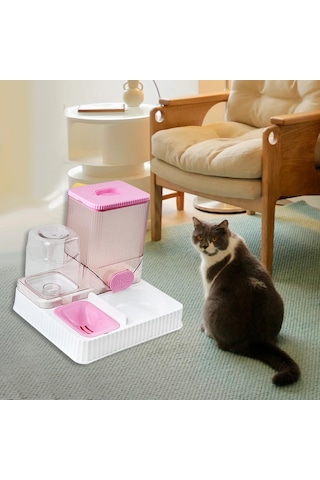 Suntek Otomatik Kedi Tiryakisi Besleyici Pet Içme Kasesiz-pembe