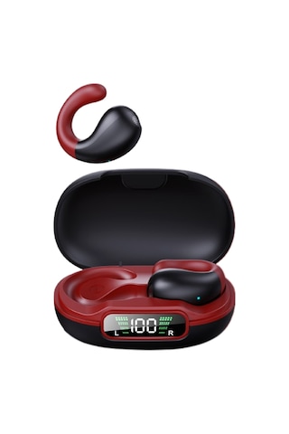 Qingmipy Siyah-kırmızı Q92 Bluetooth 5.3 Kulaklık - 5 Saat Müzik Süresi, 10m Menzil, 13mm Hoparlör