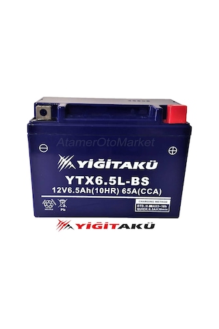 12 V 6.5 Ah-Amper Ytx6.5l Motosiklet Aküsü Yiğit Akü