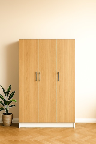 3 Kapaklı Elbise Dolabı 180 118 50 Cm Ahşap