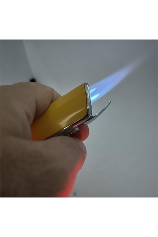 Parmida 3 Jet Torch Puro Çakmağı Sarı Metal