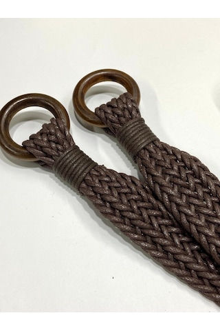 Örgü Model Çanta Sapı / Deri Görünümlü Sap / 45 Cm / - Kahve Kahve Kahverengi