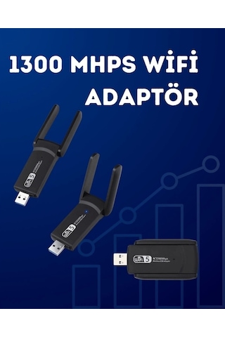 Usb Wifi Adaptör 1200 Mbps Hız