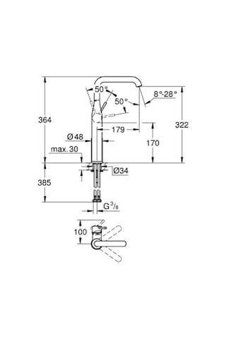 Grohe Essence 24170GN1 1/2" XL Boyut Tek Kumandalı Lavabo Bataryası Altın