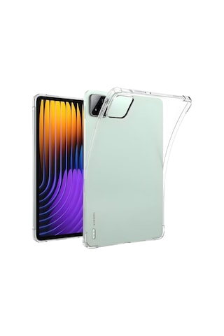 Xiaomi Pad 7 Pro Kılıf Şeffaf Silikon Köşe Korumalı Crystal Clear Darbe Emici Arka Kapak Arka Kapak