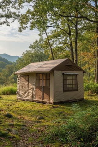 10-12 Kişilik Oxford Kumaş Şişme Çadır 350x350x250cm Su Geçirmez Pu4000+mm Haki Yeşil