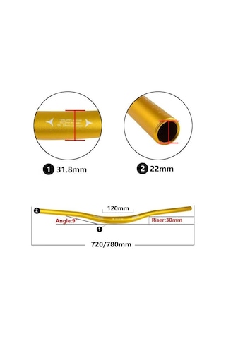 Wake 78cm Gidon+gidon Boğazı Takım Wake Takım Renkli Gidon Gold Sarı