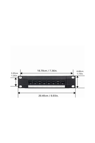 Cat6 8 Port Geçişli Ağ Paneli 1u Kabin Ve Duvar Montajlı