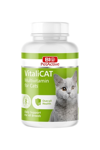 Bio Petactive Vitalicat Yavru ve Yetişkin Kedi Vitamin Tableti 150'li