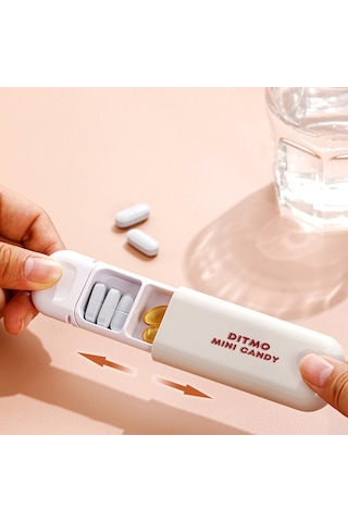 Minipop Kapaklı 3 Bölmeli Taşınabilir İlaç Kutusu Şeffaf